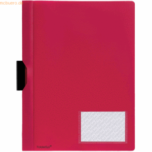 10 x Foldersys Cliphefter A4 PP bis 40 Blatt vollfarbig rot