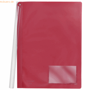 10 x Foldersys Klemmmappe A4 PP bis 40 Blatt vollfarbig rot