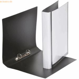 Foldersys Präsentations-Ringbuch A4 2-Ringe 25mm Rücken 40mm PP schwar