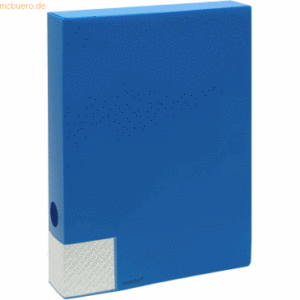 10 x Foldersys Dokumentenbox A4 PP 55mm vollfarbig blau