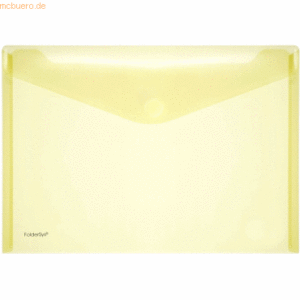 Foldersys Dokumentenmappe A4 quer PP Klettverschluss gelb transparent