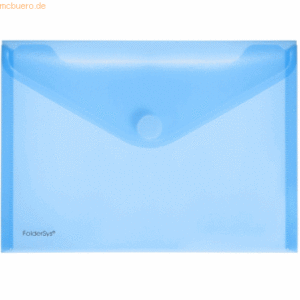 Foldersys Dokumentenmappe A5 quer PP Klettverschluss blau transparent