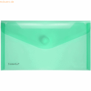 10 x Foldersys Dokumentenmappe DINlang PP Klettverschluss grün transpa