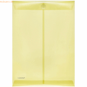 10 x Foldersys Dokumentenmappe A4 hoch PP Klettverschluss gelb transpa