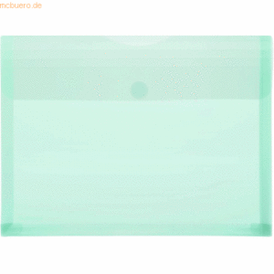 10 x Foldersys Dokumentenmappe A4 PP Dehnfalte Klettverschluss grün tr