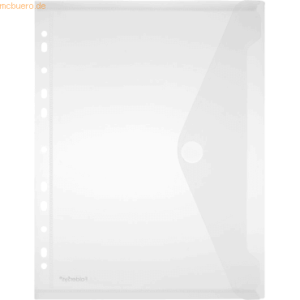 10 x Foldersys Dokumentenmappe A4 PP mit Lochrand Klettverschluss farb
