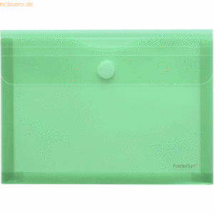 10 x Foldersys Dokumentenmappe A5 PP Dehnfalte Klettverschluss grün tr