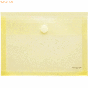 10 x Foldersys Dokumentenmappe A5 PP Dehnfalte Klettverschluss gelb tr