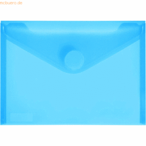10 x Foldersys Dokumentenmappe A6 quer PP Klettverschluss blau transpa