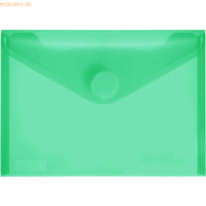 10 x Foldersys Dokumentenmappe A6 quer PP Klettverschluss grün transpa