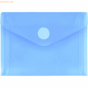 10 x Foldersys Dokumentenmappe A7quer PP Klettverschluss blau transpar