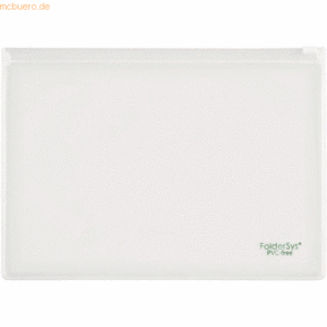 10 x Foldersys Gleitverschlusstasche A5 PVC mit Plastikzip Zipp weiß
