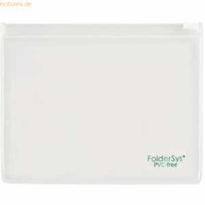10 x Foldersys Gleitverschlusstasche A4 PVC mit Plastikzip Zipp weiß