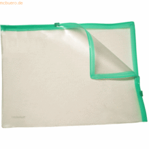 10 x Foldersys Gleitverschlusstasche A4 PVC mit 2 Plastikzips Zipp grü