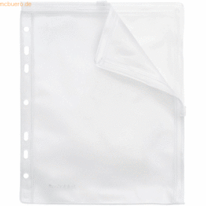 10 x Foldersys Gleitverschlusstasche A5 PVC mit Abheftrand farblos tra