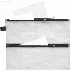 Foldersys Reißverschlusstasche A5 PVC 4 Fächer klar gewebeverstärkt Zi