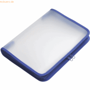 Foldersys Reißverschlusstasche B5 PP farblos transluzent Zip blau