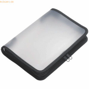 Foldersys Reißverschlusstasche A5 PP farblos transluzent Zip schwarz