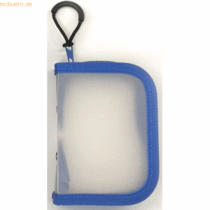 Foldersys Reißverschlusstasche A6 PP blau/transluzent Zip schwarz