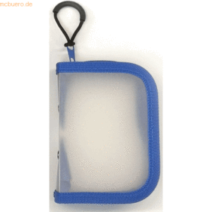 Foldersys Reißverschlusstasche A7 PP blau/transluzent Zip schwarz