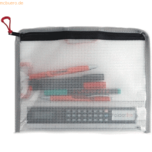 10 x Foldersys Reißverschlusstasche Bungee-Bag A5 PVC-frei transparent