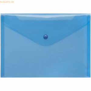 10 x Foldersys Dokumentenmappe A5 PP Druckknopf blau transparent