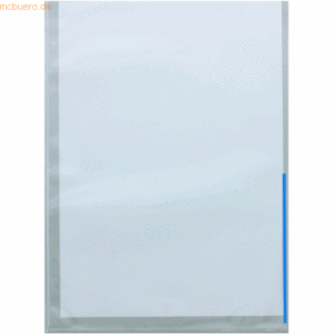 Foldersys Sichthüllen A4 mit Indexstreifen PP VE=100 Stück blau