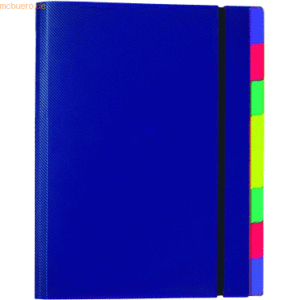 Foldersys Ordnungsmappe A4 PP 8 Fächer blau