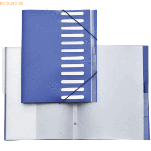Foldersys Ordnungsmappe A4 PP 12 Fächer blau