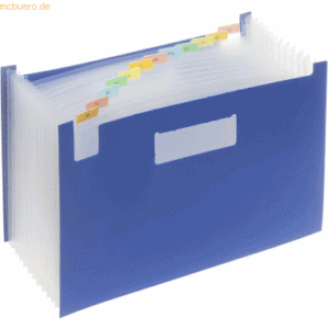 Foldersys Fächer-Stehsammler A4 PP 12 Fächer blau