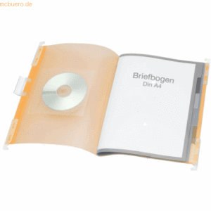 Foldersys Hänge-Ordnungsmappe A4 PP 6 Fächer orange transluzent