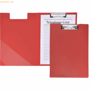 10 x Foldersys Klemmbrettmappe A4 PP rot