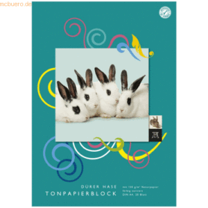 Format-Duerer Tonpapierblock A4 130g/qm 20 Blatt farbig sortiert