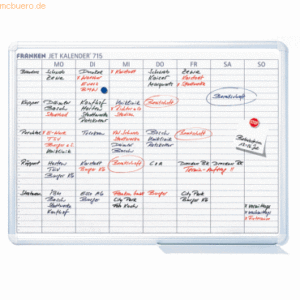 Franken Wochenplaner JetKalender 715 25 Mitarbeiter 7-Tage-Woche 90x60