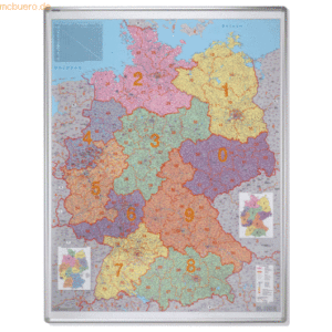 Franken Kartentafel Postleitzahlen Deutschland magnethaftend 1:750.000