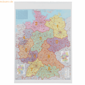 Franken PLZ- Karte Deutschland beschreibbar 1:750.000 97 cmx137 cm