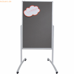 Franken Kombiflipchart Pro Flipchart/Textiltafel 78x125cm weiß/grau