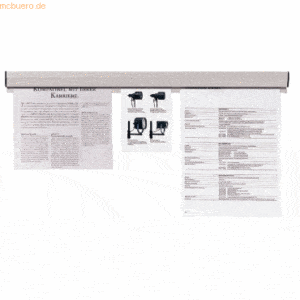 Franken Papierklemmschiene 100cm x 4cm grau