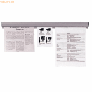 Franken Papierklemmschiene 118cm x 4cm grau