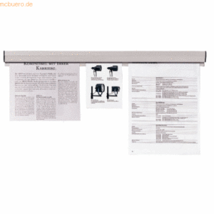 Franken Papierklemmschiene 150cm x 4cm grau