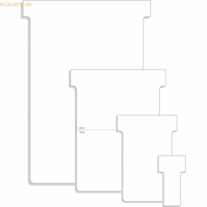 Franken T-Karten Karton Kennzahl 1 16mmx34mm weiß 100 Stück