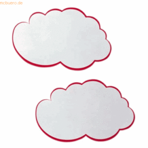 Franken Moderations-Wolke Wolke 230mmx140mm weiß mit rotem Rand 20 Stü