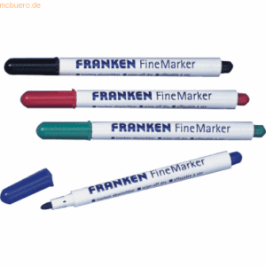 Franken Whiteboardmarker FineMarker 1-2mm 4 Farben VE=4 Stück