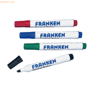 Franken Flipchartmarker nachfüllbar 2-6mm je 1x rot grün blau und schw