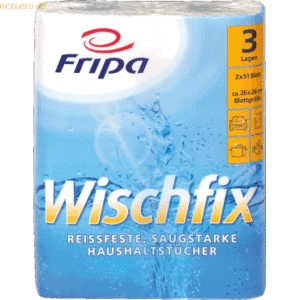 Fripa Küchenrolle Wischfix 3-lagig weiß 51 Blatt VE=2 Stück