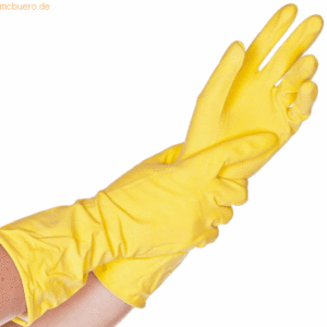 10 x HygoStar Haushalts-Handschuh Latex Bettina Soft M 30cm gelb VE=12