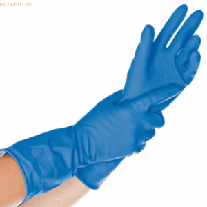 12 x HygoStar Haushalts-Handschuh Latex Bettina M 30cm blau VE=12 Paar