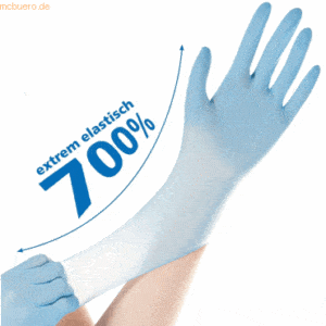 10 x HygoStar Nitril-Handschuh Safe Super Stretch puderfrei L 24cm bla