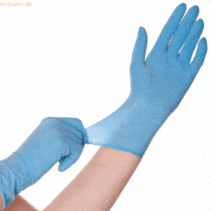 10 x HygoStar Latex-Handschuh Skin gepudert XL 24cm blau VE=100 Stück