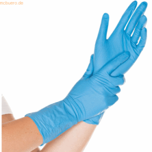 10 x HygoStar Nitril-Handschuh Super High Risk puderfrei M 30cm blau V